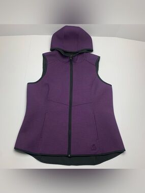 Gerry Full Zip Hooded Vest Purple Performance Micro-Fleece Womens Size XL